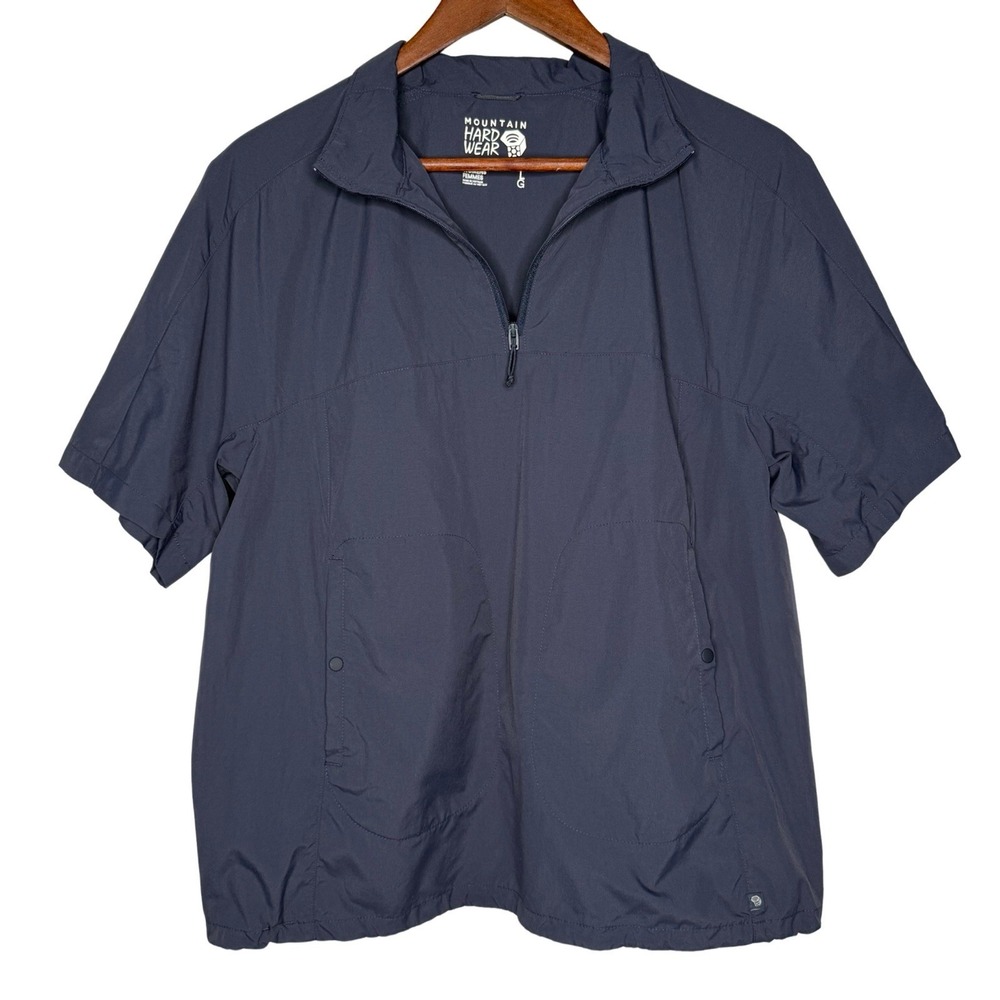 Mountain Hardware Shirt Large Navy Blue Gorpcore Campcore Outdoor Nylon Pockets
